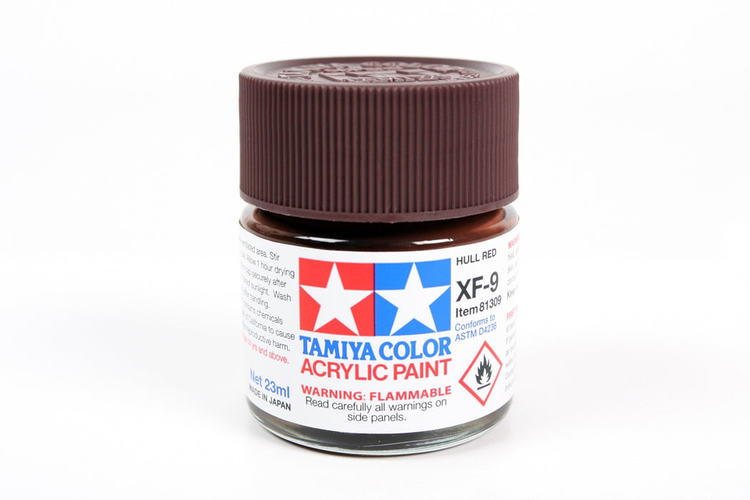 Tamiya 81309 Acrylic Model Paint XF-9 Flat Hull Red 23ml (3/4oz)