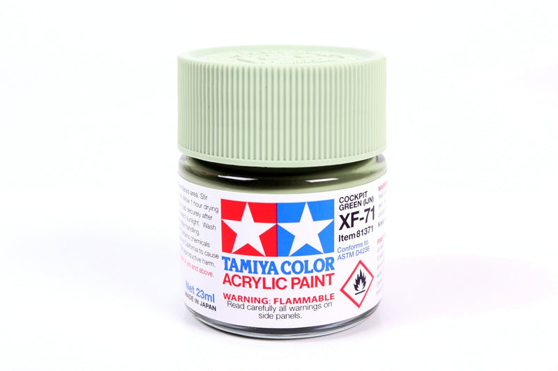 Tamiya 81371 Acrylic Model Paint XF-71 Flat Cockpit Green 23ml (3/4oz)