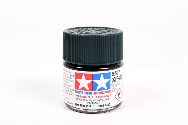 Tamiya 81785 Acrylic Mini XF-85 Rubber Black 10ml (1/3 oz)