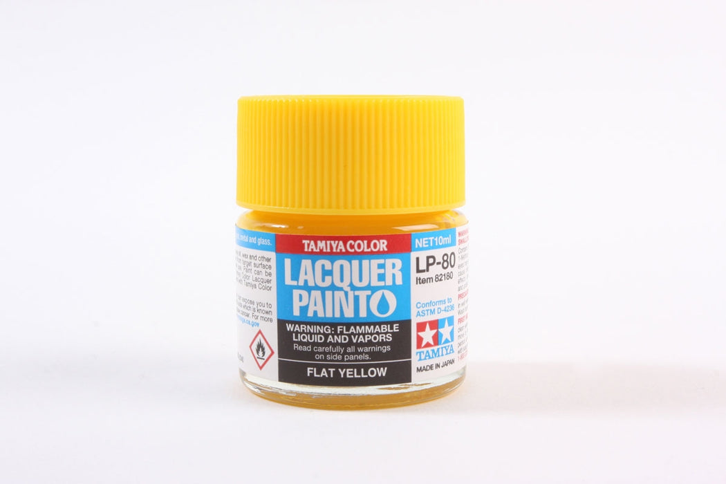 Tamiya 82180 LP-80 Mini Lacquer Paint 10ml - Flat Yellow