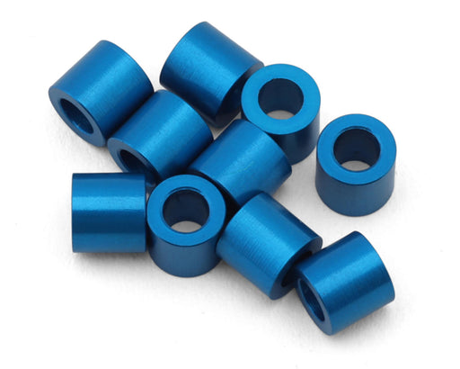 Tamiya TAM9804641 3x5.5x5.0mm Blue Aluminum Spacers (10 Pack)
