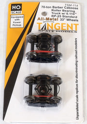 Tangent Scale Models 114 70-Ton Barber Caboose Trucks with Power Pickup (1 Pair)