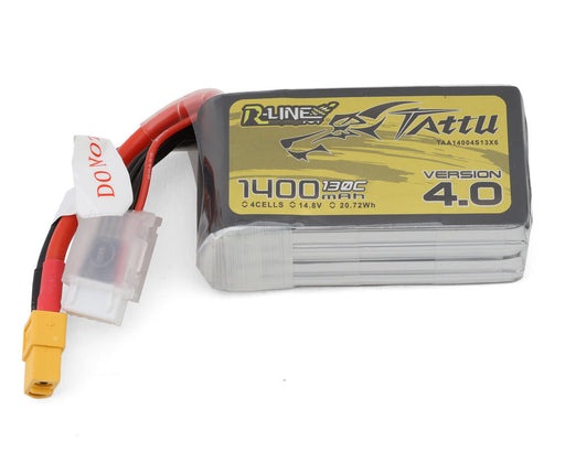 Tattu TAA14004S13X6 "R-Line 4.0" 14.8v 1400mAh 4S 130C LiPo Battery with XT60 Connector
