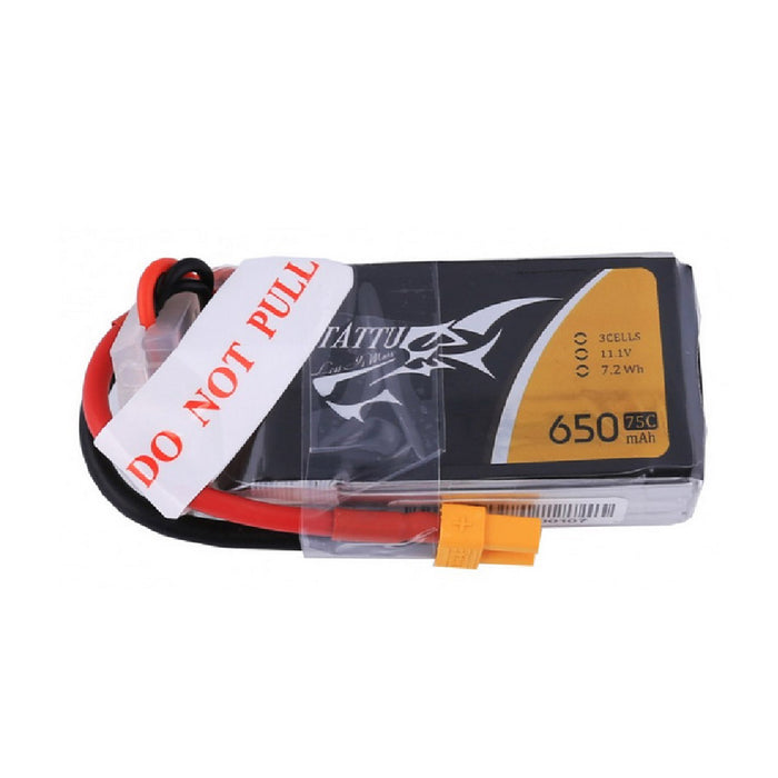 Tattu 3S 11.1V 650mAh 75C Lipo Battery Pack with XT30