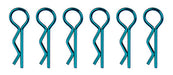 Team Associated 1736 Short Metallic Blue Body Clips (6 Pack)