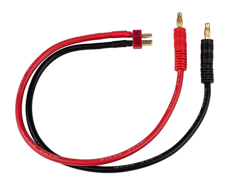 Team Associated 27239 T-Plug 350mm Charge Lead with 4mm Banana Plugs
