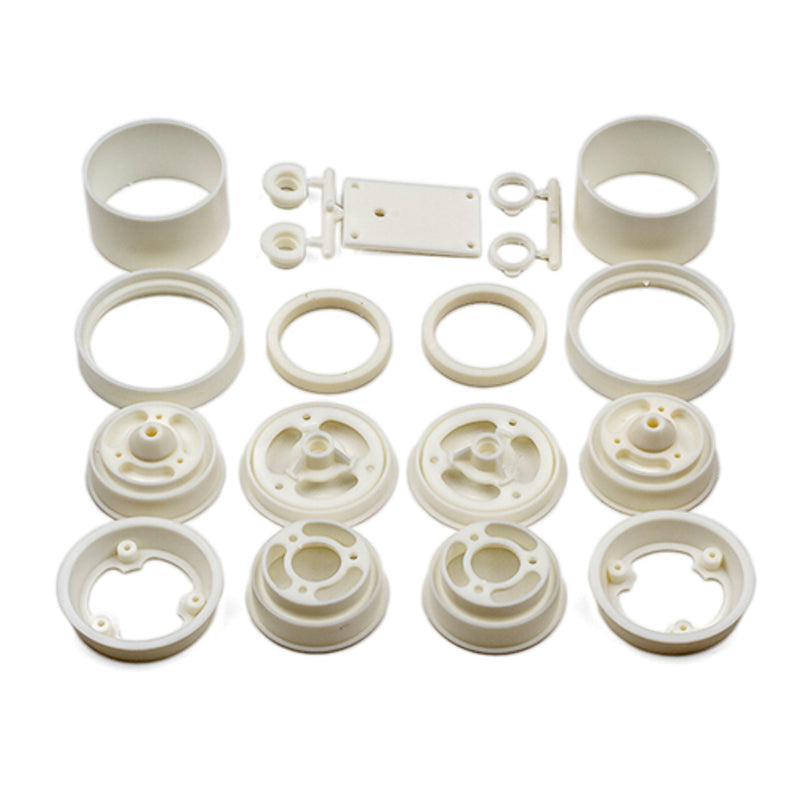 Team Associated 6643 White Front and Rear RC10 Wheels