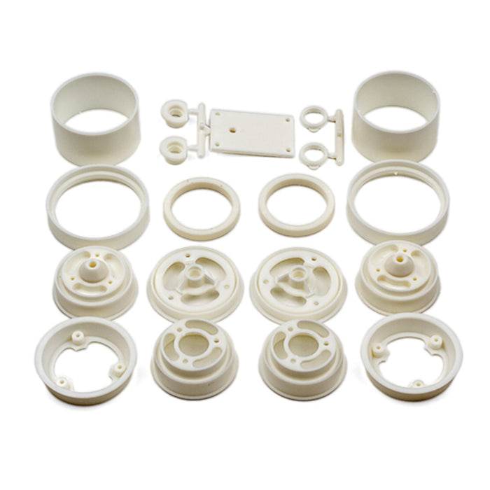 Team Associated 6643 White Front and Rear RC10 Wheels