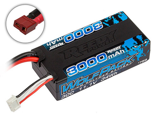 Team Associated 759 3000mAh Wolfpack 11.1 3SV LiPo Shorty Battery with T-Plug Connector