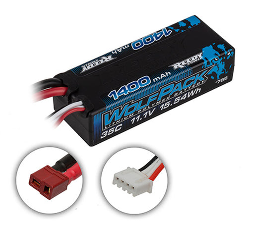 Team Associated 765 WolfPack LiPo Mini 1400mAh 35C 3S 11.1V with T-Plug (Deans)