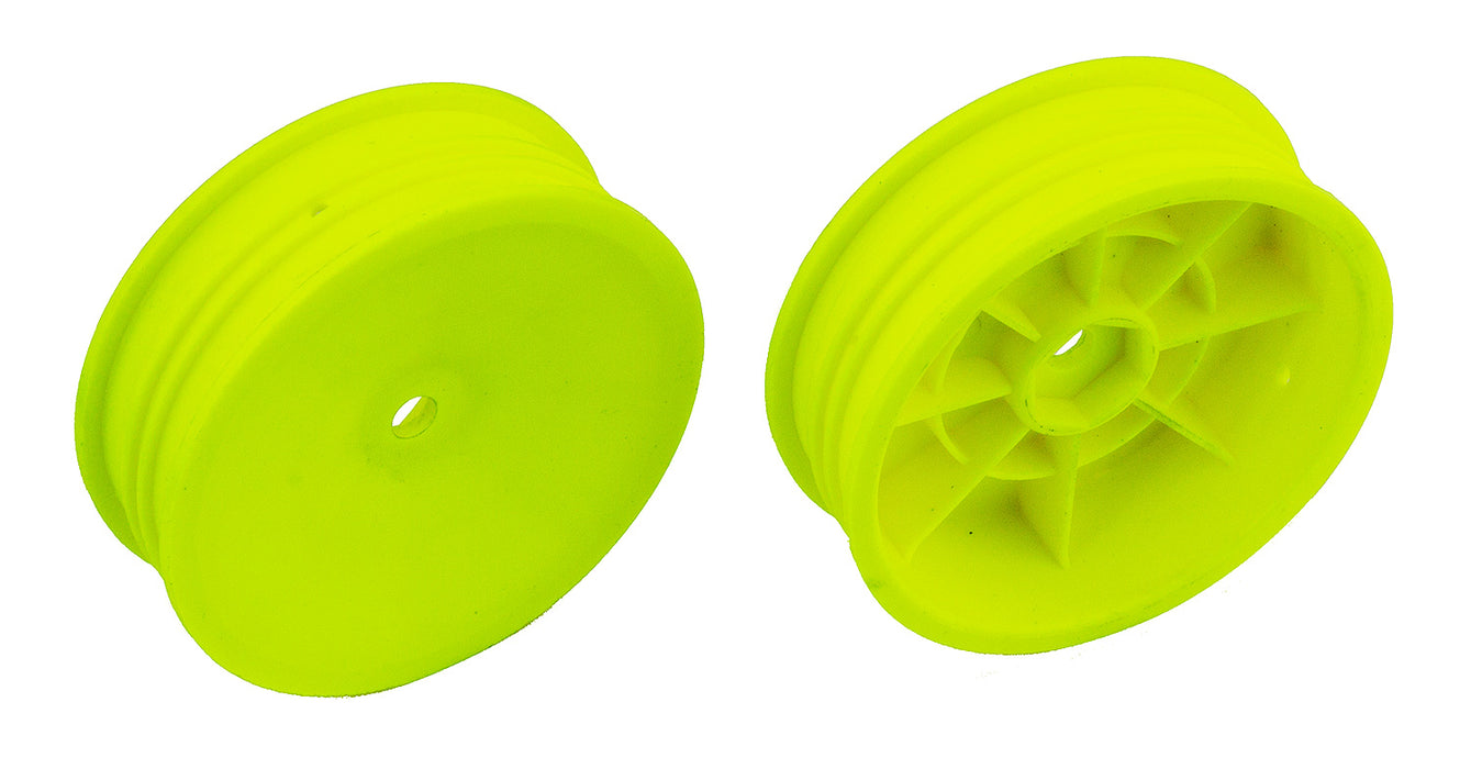 Team Associated 91758 Yellow Slim 2WD 2.2" Front Buggy Wheels with 12mm Hex ( 1 Pair)