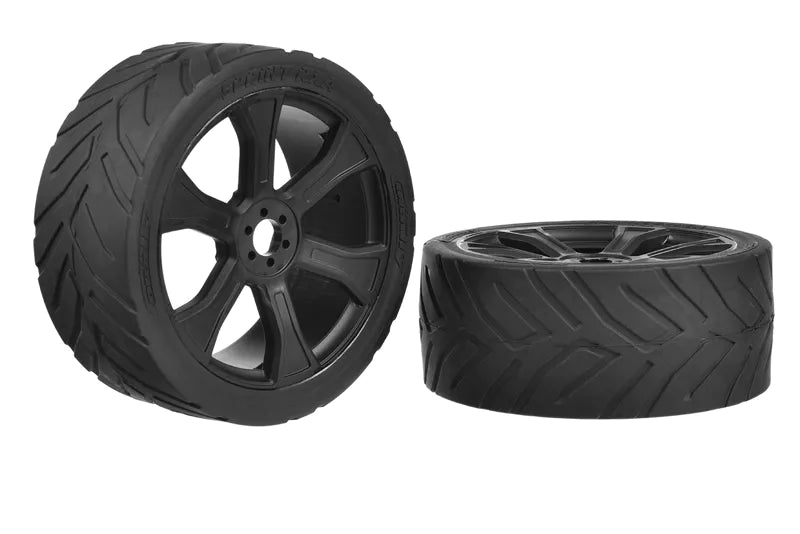 Team Corally C-00180-909 Sprint RXA fits Asuga XLR Low Profile Street Tires Glued on Black Rims 1 pair