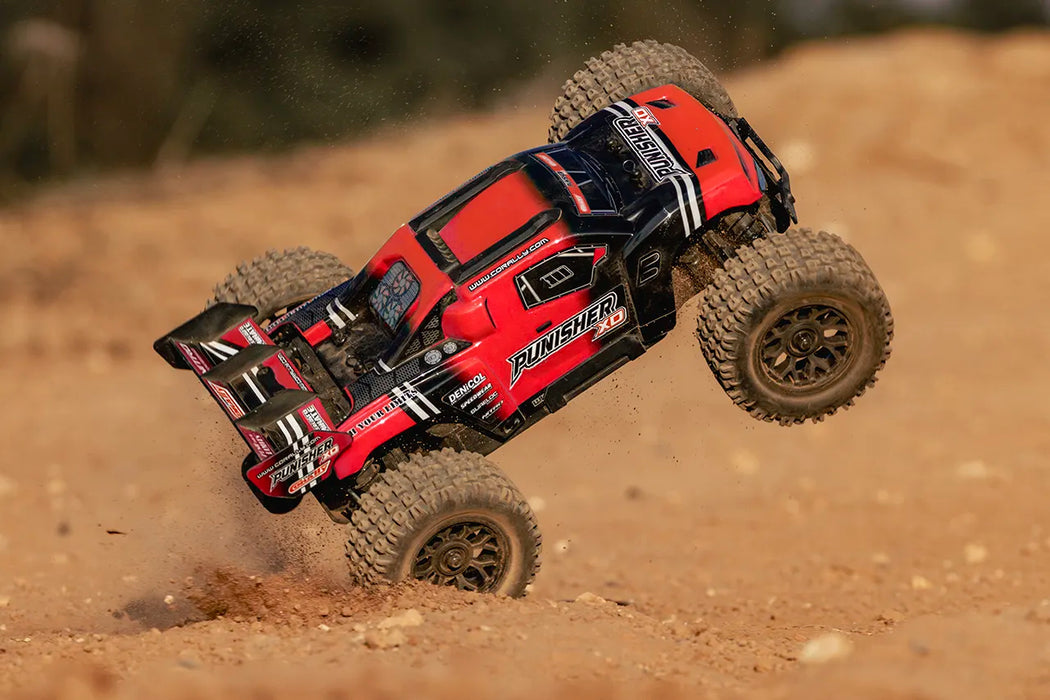 Team Corally C-00231-R Red PUNISHER XD 4WD 2S Small Scale RTR Monster Truck