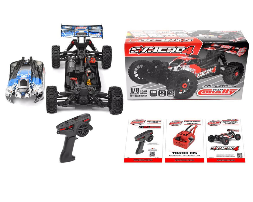 Team Corally C-00287-B Blue Syncro-4 1/8 4S Brushless Off Road Buggy RTR