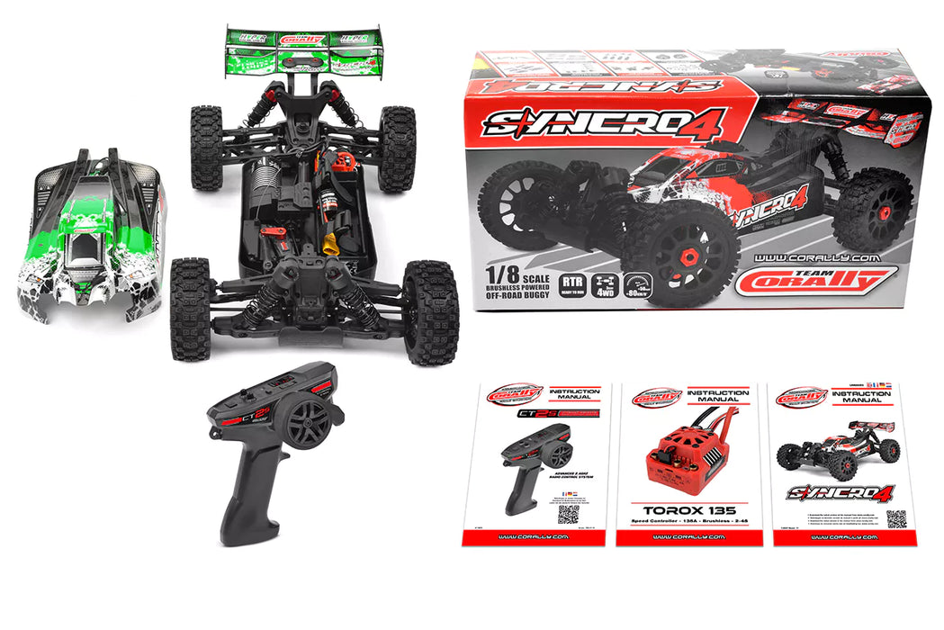 Team Corally C-00287-G Green Syncro-4 1/8 4S Brushless Off Road Buggy RTR