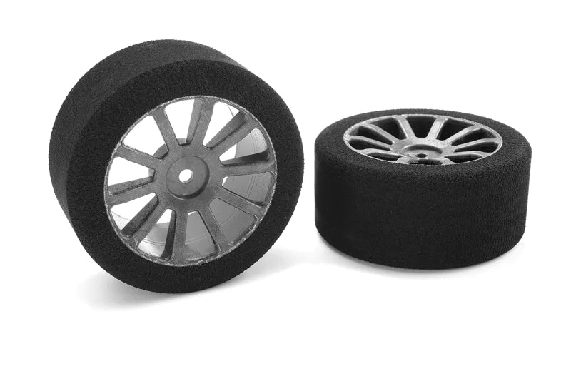 Team Corally C-14705-40 Attack Foam Rear Tires for 1/10 GP Touring 40 Shore 30mm mounted on Carbon Rims
