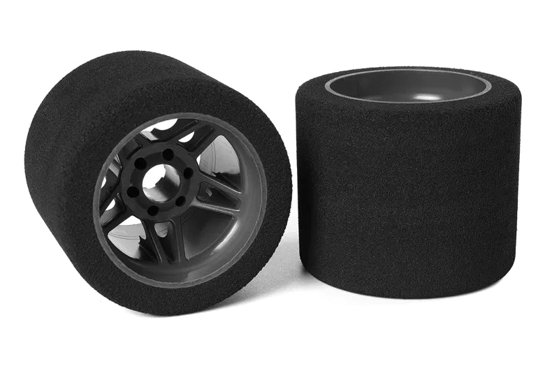 Team Corally C-14718-32 Attack Foam Rear Tires for 1/8 SSX-8 32 Shore 72mm mounted on Carbon Flex Rims