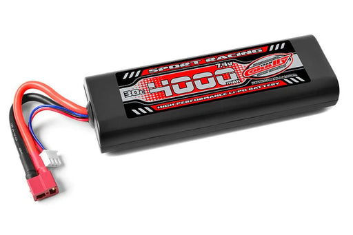Team Corally C-49024-D 2S 7.4V 4000mAh 30C Hardcase LiPo Battery with Hardwired with T-Plug Connector