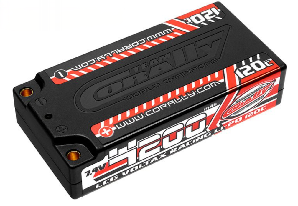 Team Corally C-49500 2S 7.4V 4200mAh Voltax 120C LCG Shorty LiPo Battery with 4mm Bullet Connectors
