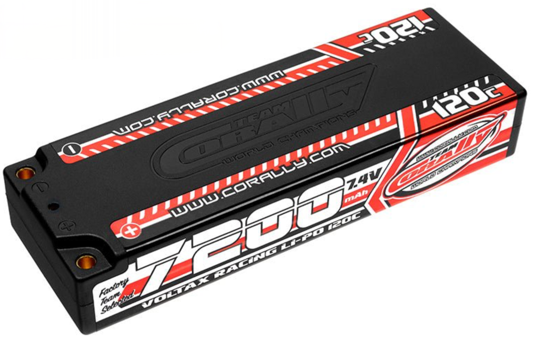 Team Corally C-49520 2S 7.4V 7200mAh Voltax 120C LiPo Battery with 4mm Bullet Connectors