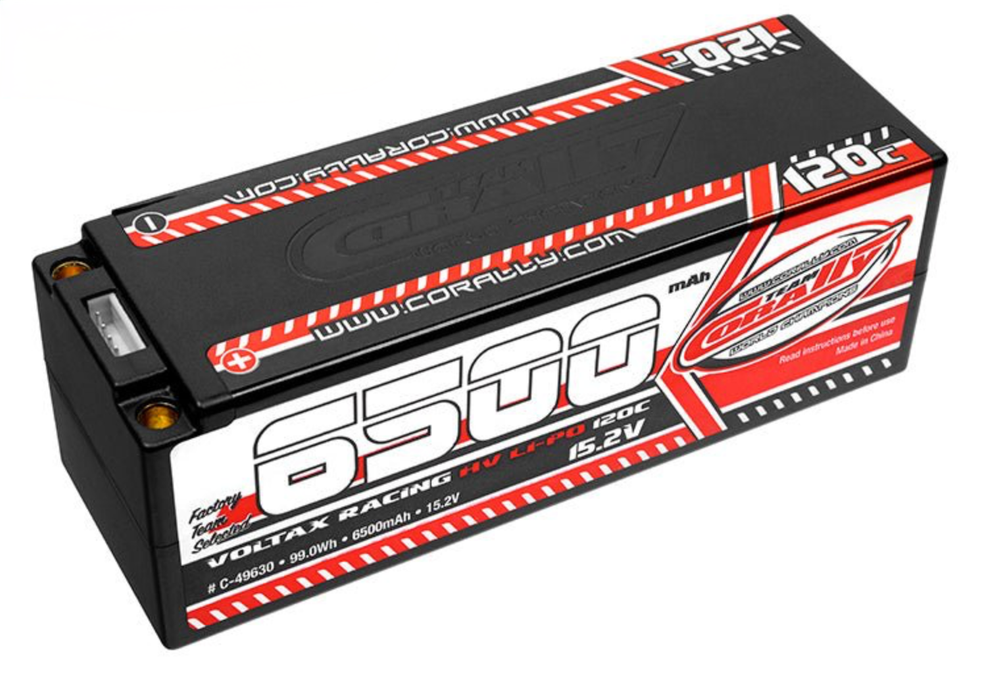 Team Corally C-49630 4S 15.2V 6500mAh 120C Voltax Hardcase Lipo Battery with 5mm Bullet Connectors