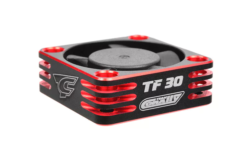 Team Corally C-53110-1 Black and Red Ultra High Speed 30mm Cooling Fan TF-30 w/BEC Connector