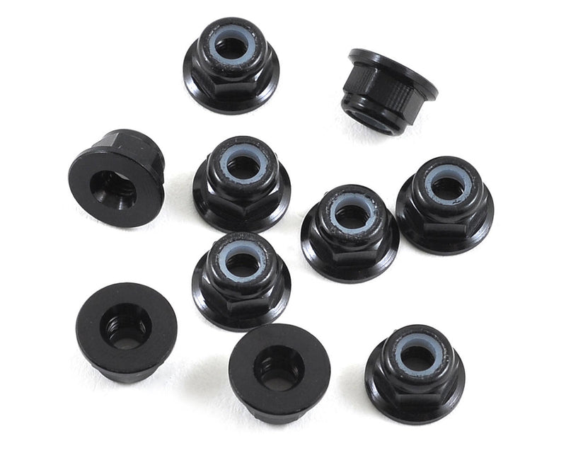 Team Losi Racing TLR336005 Black 3mm Low Profile Serrated Nuts (10 Pack)