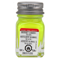 Testors 1177TT Enamel Paint 1/4oz, Yellow Fluorescent