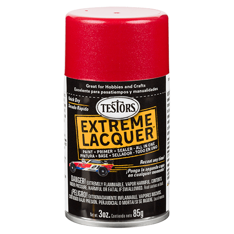 Testors 1837MT One Coat Lacquer Spray Revving Red, 3oz.