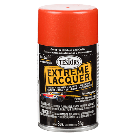 Testors 1840MT One Coat Lacquer Spray Flaming Orange, 3oz