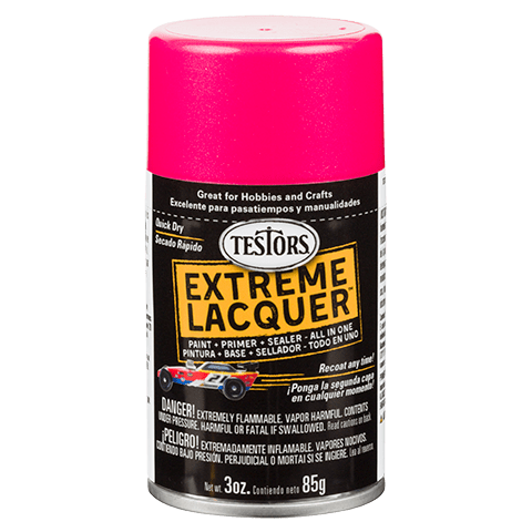 Testors 1841MT One Coat Lacquer Spray Electric Pink, 3oz