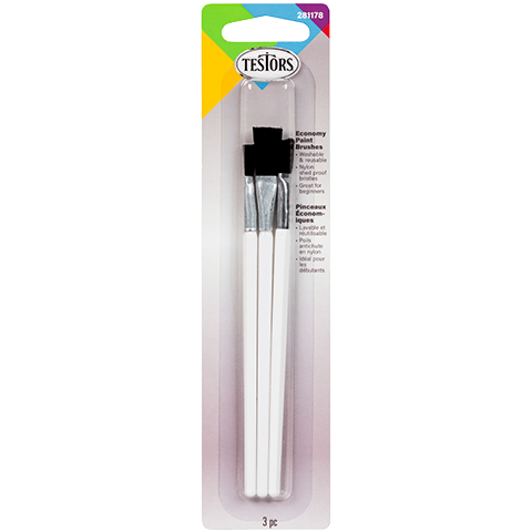 Testors 281178 Economy Flat Brush Set (3 Pack)