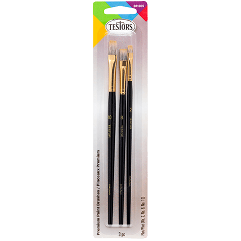Testors 281205 Premium Flat Brush Set (3 Pack)