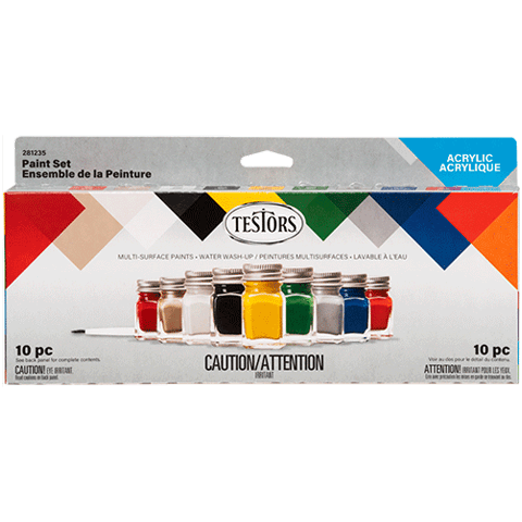 Testors 281235 Value Assorted Acrylic 9 Paint Set