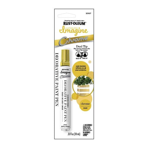 Testors 357677 Dual Tip Paint Marker - Chrome Gold