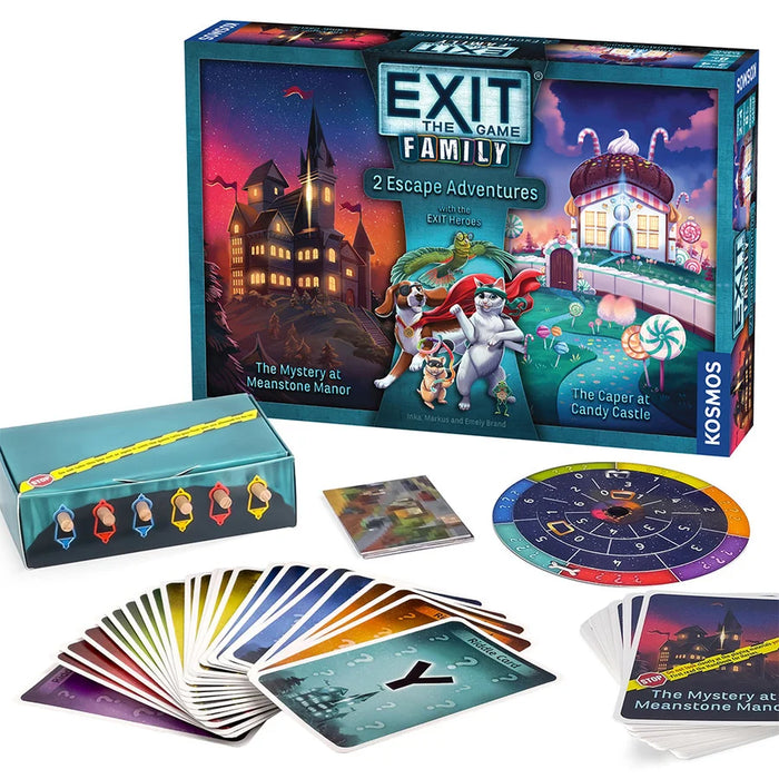 Thames & Kosmos Exit The Mystery at Meantsone Manor & The Caper at Candy Castle Family Edition Board Game