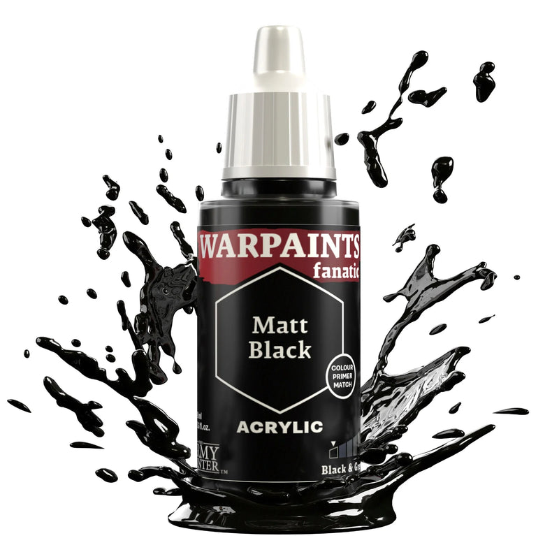 The Army Painter WP3001P Warpaints Fanatic: Matt Black Acrylic 18ml Bottle