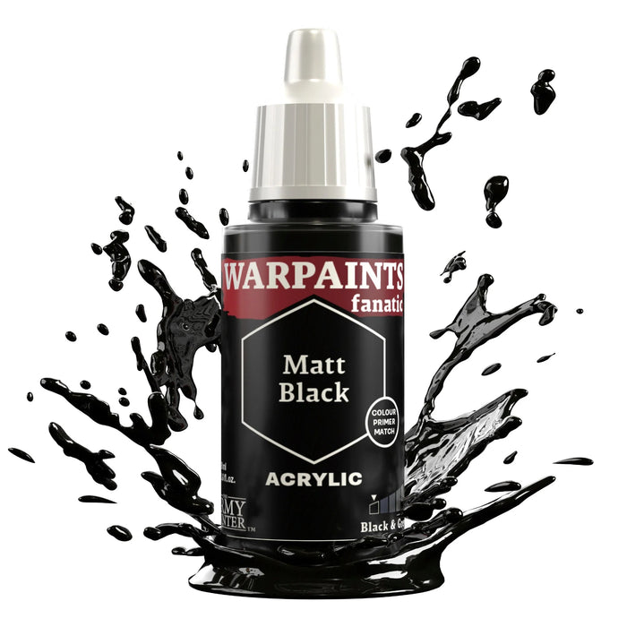 The Army Painter WP3001P Warpaints Fanatic: Matt Black Acrylic 18ml Bottle