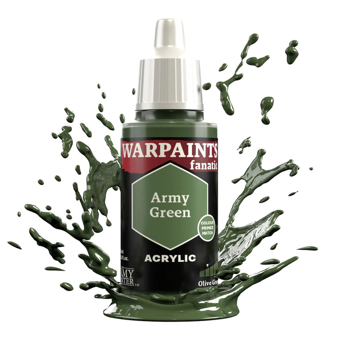 The Army Painter WP3068P Warpaints Fanatic: Army Green Acrylic 18ml Bottle