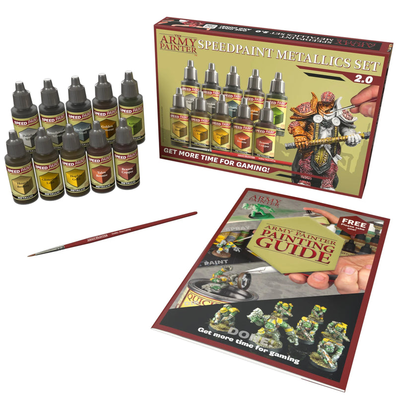 The Army Painter WP8062P Speedpaint: Metallics Acrylic Paint Set 2.0 (10 Colors) 18ml Bottles