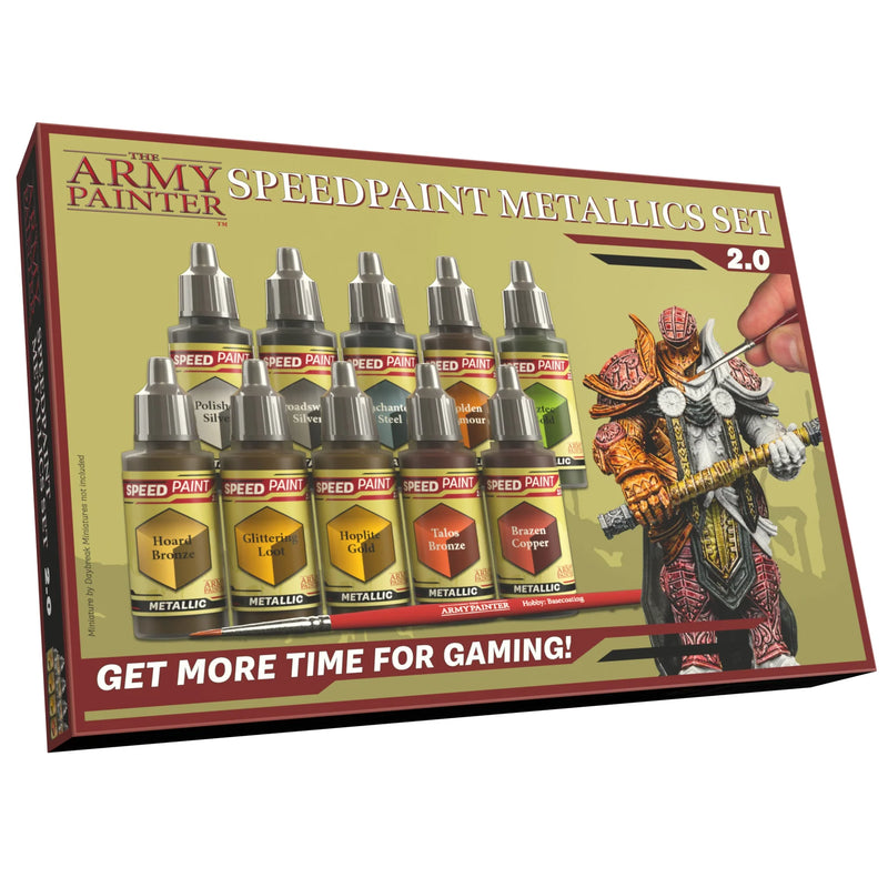 The Army Painter WP8062P Speedpaint: Metallics Acrylic Paint Set 2.0 (10 Colors) 18ml Bottles