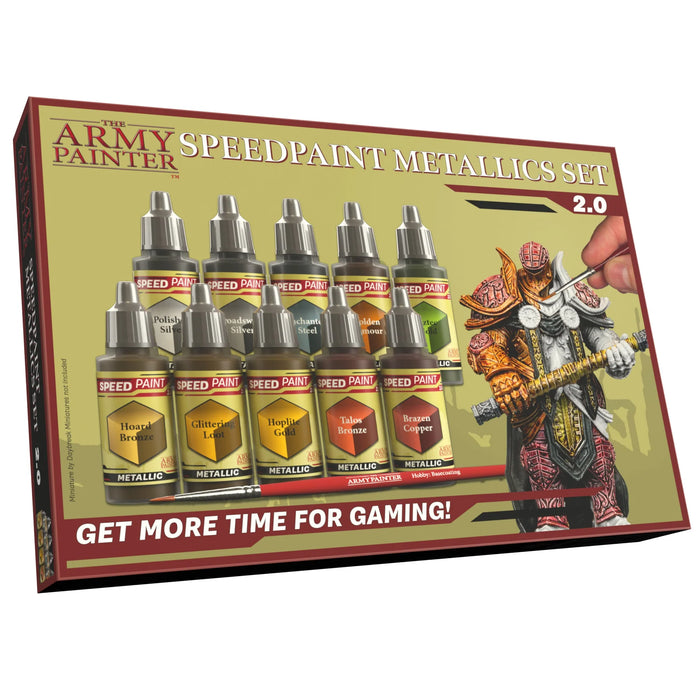 The Army Painter WP8062P Speedpaint: Metallics Acrylic Paint Set 2.0 (10 Colors) 18ml Bottles