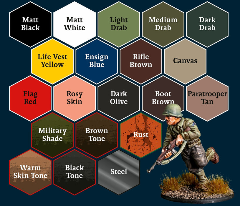 The Army Painter WP8082P Warpaints Historical: WWII American Acrylic Paint Set (20 Colors) 18ml Bottles