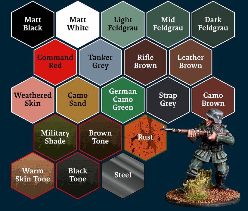 The Army Painter WP8083P Warpaints Historical: WWII German Acrylic Paint Set (20 Colors) 18ml Bottles