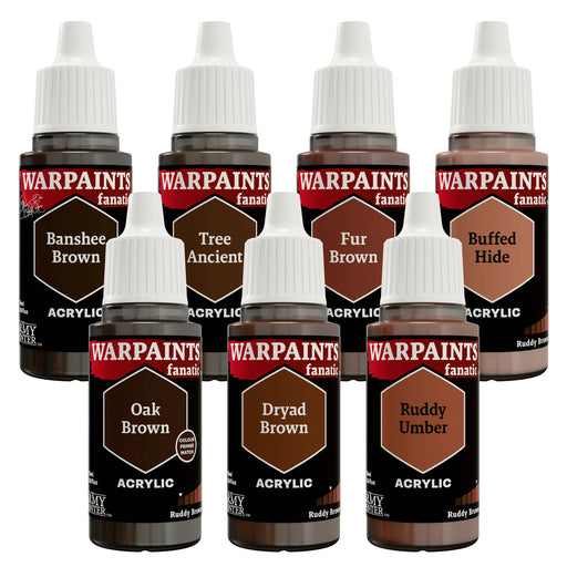 The Army Painter WP8089P Warpaints Fanatic: Ruddy Browns Flexible Triad Plus+ Acrylic Paint Set (7 Colors) 18ml Bottles