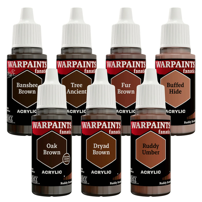 The Army Painter WP8089P Warpaints Fanatic: Ruddy Browns Flexible Triad Plus+ Acrylic Paint Set (7 Colors) 18ml Bottles