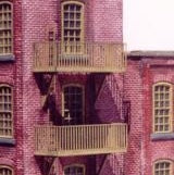Tichy Train Group 8060 HO Scale Fire Escape Platform with Railing (2 Pack)
