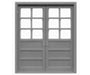 Tichy Train Group 8151 HO Scale Double 6 Lite 3 Panel Door (3 Pack)