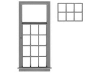 Tichy Train Group 8157 HO Scale 18 Pane Top Tilt Out Industrial Window (8 Pack)