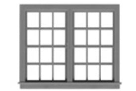 Tichy Train Group 8159 HO Scale Double 6/6 Double Hung Window (6 Pack)